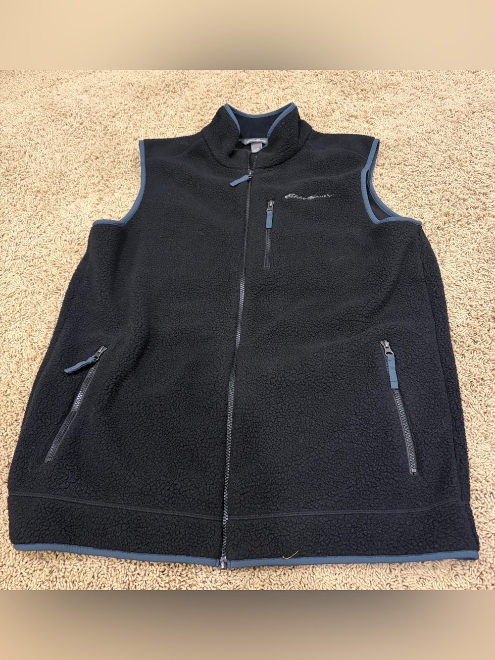 Men's Black Eddie Bauer Fleece Vest - Large/Tall